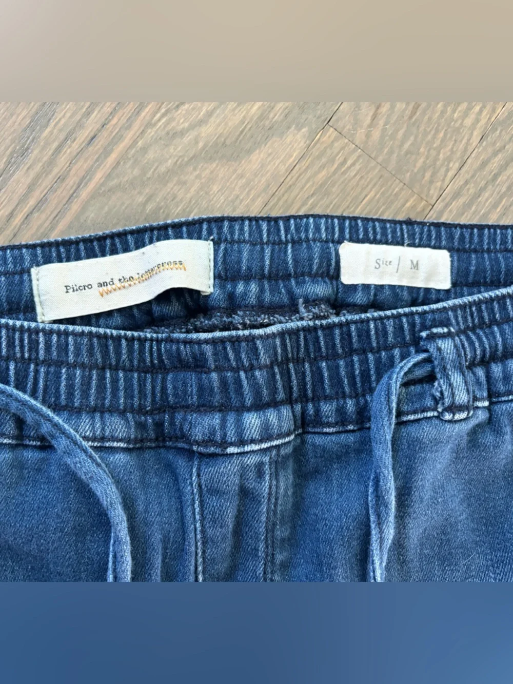 Anthropologie Pilcro Denim Joggers medium wash blue Womens size medium - Picture 7 of 8